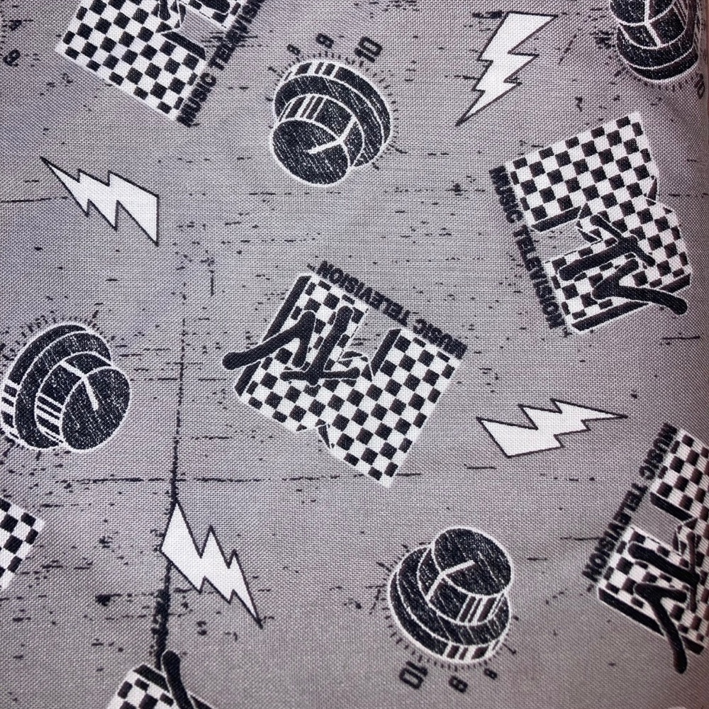 Cotton Fabric 2 Yards 72" x 43" NWOT MTV Viacom Retro Sewing